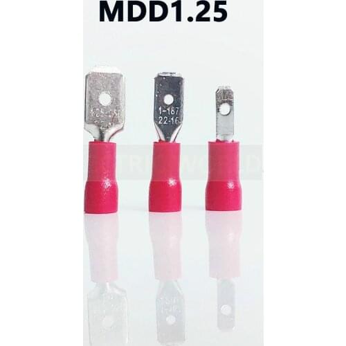 MDD1.25 series Insulated male disconnector 100PCS/Bag Cable Connector wire terminals pre-insulating terminals Female terminals