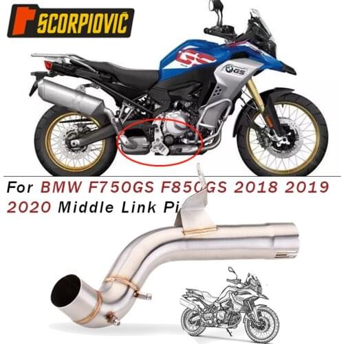 Motorcycle Exhaust Modified Stainless Steel Middle Link Pipe Catalyst Delete Pipe For BMW F750GS F850GS F 850 GS 2018 2019 2020