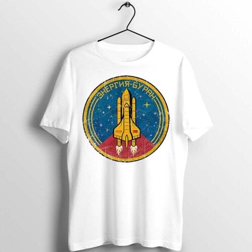 Mens T Shirt CCCP Soviet Union Buran Space Shuttle Interkosmos Shuttle Artwork Art Printed Tee