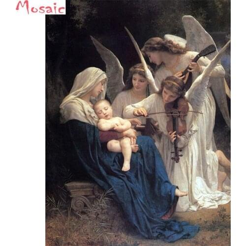 DIY 5D Diamond Painting Kit, Wall Decor,Full Drill,song of angels old master art Diamond Embroidery Cross Stitch Arts Craft