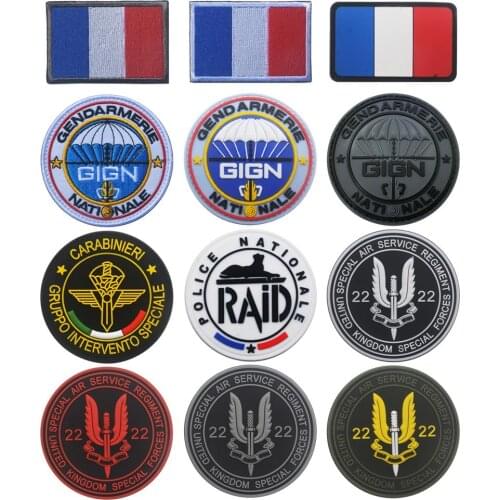 GIGN Patch Armband Badge France RAID Air Special Force Sewing Decorative PVC Emboridery Military Tactical Patches
