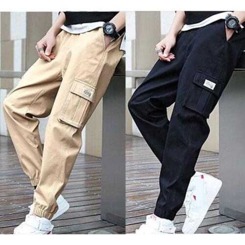 2020 New autumn fashion Mens solid color streetwear pants casual pants wild straight long pants men hip hop trousers K009