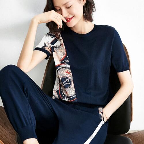 New Two-piece Womens Sports T-Shirt And Harem Pants Summer Fashion Suit