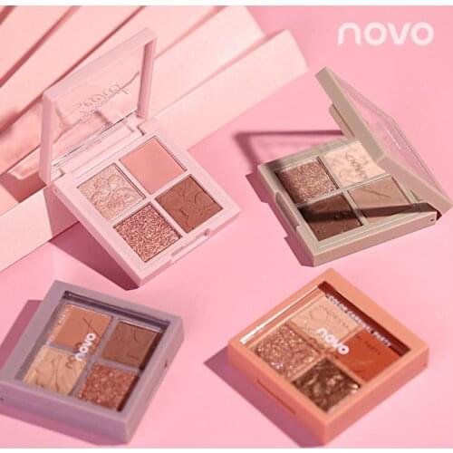 4 Color Nude Eyeshadow Palette Matte Glitter Eyeshadow Milk Tea Color Lasting Waterproof Eye Shadow Cosmetic Eye Shadow TSLM2