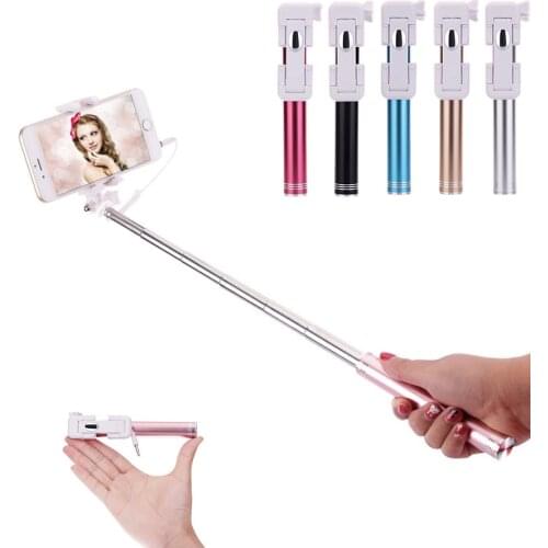 High quality Portable Extendable Handheld Monopod Wired Mini Selfie Stick for Iphone 6 6s 7 samsung Xiaomi Huawei Android phone