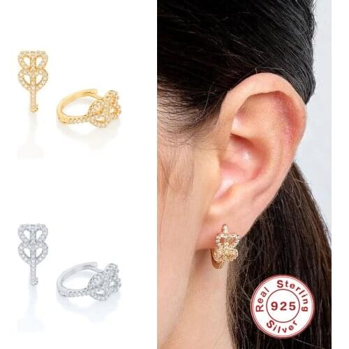 Simple Peach Heart Diamond Pendientes Plata 925 Sterling Silver Earrings For Women Earrings Hoops Серьги 2021 Trend Vintage Aros