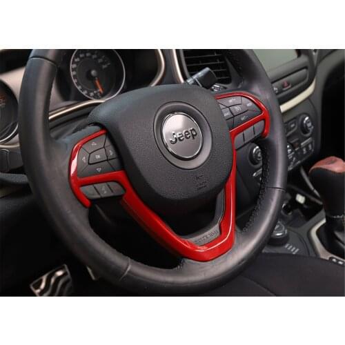Steering Wheel Interior Moulding Cover Trim Sticker for Jeep Grand Cherokee 2014+ Stylish Car Accessories Interior Decoration