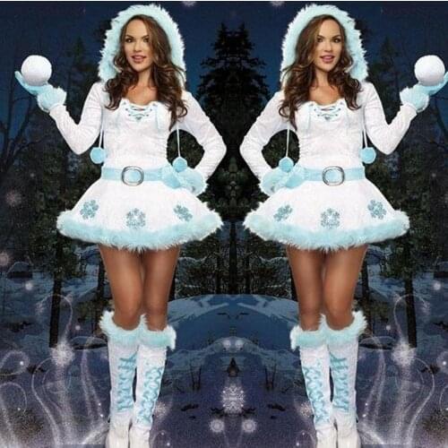 Cosplay Sexy Christmas Costumes Erotic Lingerie For Women Disfraces Adultos Mujer Sexy Deguisement Sexy Dress+Gloves+Belt WL131