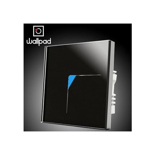 Wallpad 1 gang 2 way LED light switch touch 110V~220V, Luxury Black Crystal Glass touch wall switch,Smart home Free Shipping