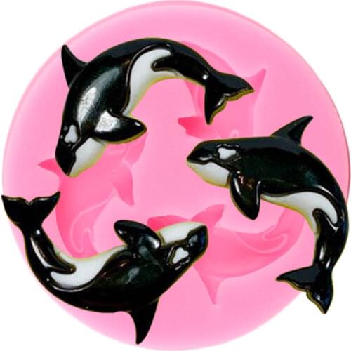 Dolphin Shape Silicone Mold Killer Whale Chocolate Moulds Fondant Cupcake Topper Cake Decorating Tools Candy Clay Resin Mould