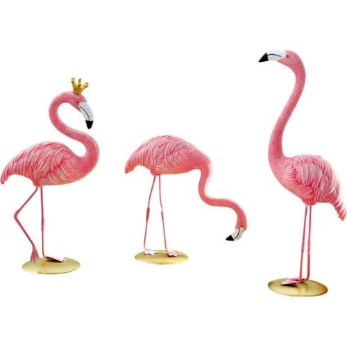 Nordic Style Flamingo Decoration Resin Figurine Sculpture for Office Wedding Party Ornament Living Room Desk Decor Home Decor