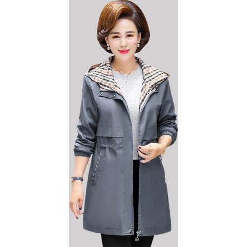 Spring autumn fashion feminine clothes plus size comfortable joker trench coat for women slim fit casual lady coat solid color