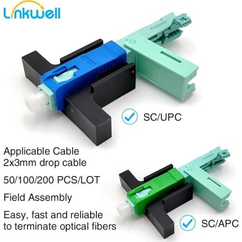 Fiber Optic SC UPC Fast Connector Quick Connector FTTH SC UPC Single Mode Fiber Optic Adapter Cold Connector Field Assembly