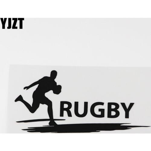 YJZT 16.8CMX7.7CM Waterproof Rugby Sports Decal Vinyl Car Sticker Black/Silver 8A-0911