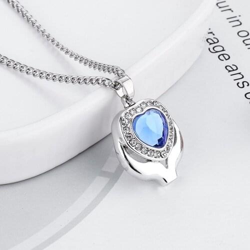 Love Pet Bone Ash Box Necklace Peach Heart Openable Pendant Chain Necklace for Women