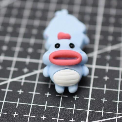1pcs/lot resin flat back blue chick with big mouth 22mm Cabochons Hair Bow Center Card Frame Making Craft DIY