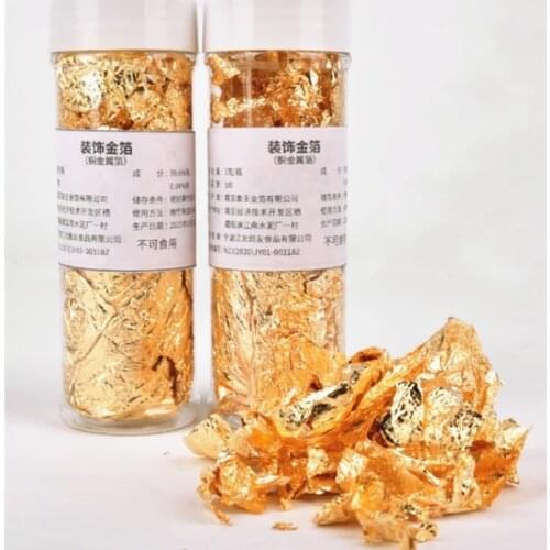 2g Imitation Gold Sliver Copper Foil Sequins Glitters Craft Leaf Flake Sheets Bulk Foil Paper For Gilding DIY Nail Art Decor