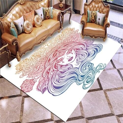 3D Print Blurred Girl Carpet Pineapple Area Rug Beautiful Woman Large Mats For Living Room Floor Mat For Bedroom Playmate Rug
