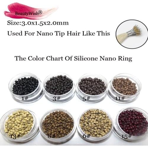500Pcs Silicone Nano Ring Black Copper Micro Nano Ring Black Brown Blonde Micro Beads for Nano Tip Hair