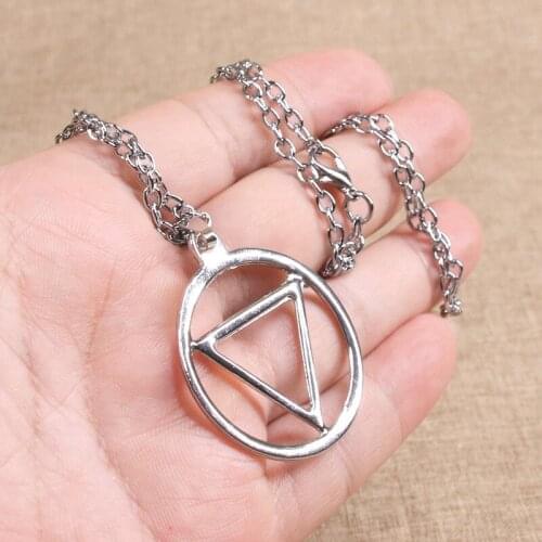 Anime Naruto Akatsuki Pendant Necklace Cosplay Hidan Prop silver triangle circle Necklace Pendant action Toys figure