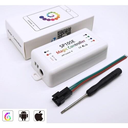SP105E Wireless Bluetooth Magic Dream Color LED Light Controller iOS Android DC5V~24V for WS2811 WS2812B WS2801 SK6812 Strip