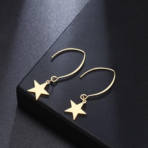DOTIFI For Women Fashion Pentagram Earrings Best Selling Stainless Steel Star Hook Earrings Engagement Jewelry