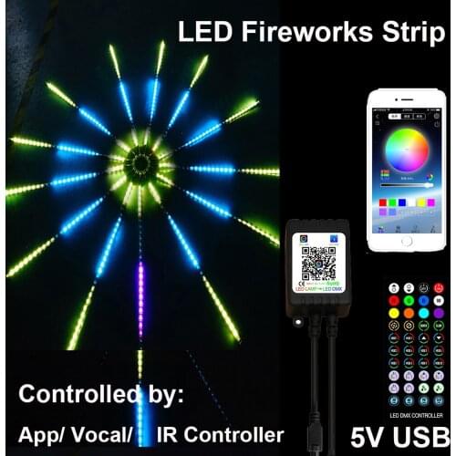 Firework Lights RGB DC5V 5050 Bluetooth Vocal SMD LED Ribbon Diode Flexible Strips Romantic Decoration For Festival Holiday