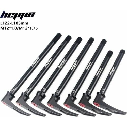 HEPPE MTB Road Bike Thru Axle Front Fork Shaft Skewers 12x100 12x110 Rear Thru Axle 12x142 12x148 Quick Release M12xP1.0/P1.75