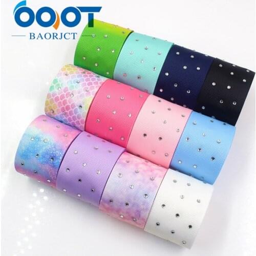 OOOT BAORJCT I-181106-165,38mm 5yards Cartoon white diamond Ribbons Thermal transfer Printed grosgrain,DIY wrapping materials