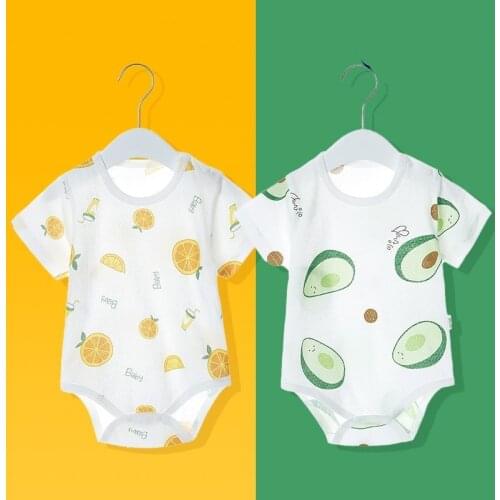 Summer Cotton Baby Jumpsuit Unisex Baby Wrap Farts Short-sleeved Thin Newborn Clothes New Born Baby Boy Clothes