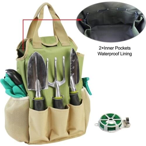 Multifunctional Garden Tool Bag 600D Oxford Fabric Storage Bag Gardening Tools Carrying Handbag Horticultural Tool Bag