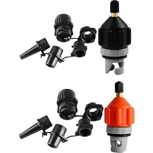 Inflatable Rowing Rubber Boat Air Valve Adapter Paddle Board Bed Canoe Kayak Air Valve Pump Compressor Converter with Nozzle