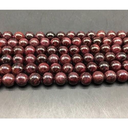 4mm 6mm 8mm 10mm 12mm Natural Dark Red Garnet Round loose stone diy jewelry Making bracelet beads