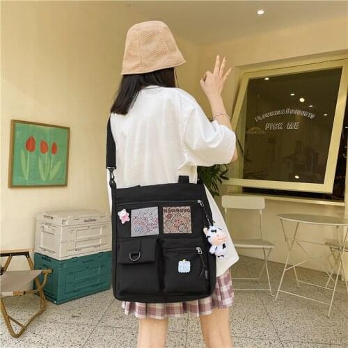 2021 New Large Capacity Cute Girl Shoulder Bag Korean Fashionable Students Inclined Shoulder Bag Nylon Waterproof Handbag Tide