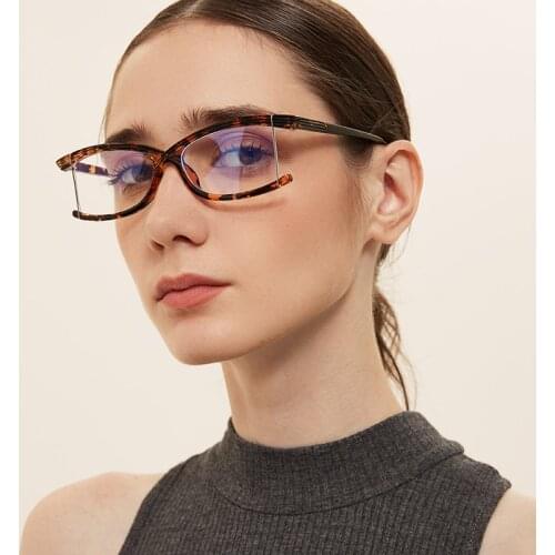Rimless Anti Blue Light Glasses Men rectangl Anti Ray Eyeglasses Frames Computer Women Gaming Goggles Decorative Filter Blocking