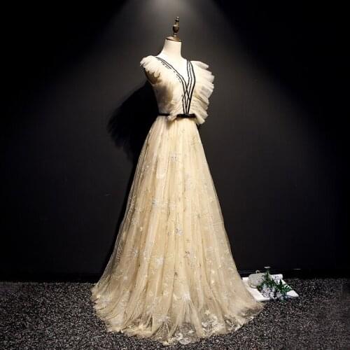 Champagne ruffled black bowtie gown Medieval dress Renaissance gown royal dress Victoria dress/princess cosplay Belle Ball