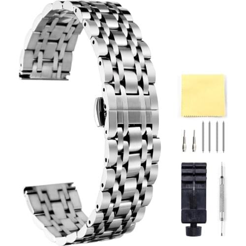 BINLUN Watch Strap for Men Luxury Stainless Steel Watchbands 16mm 18mm 20mm 22mm 24mm Metal Strap Durable No Fade Bracelet