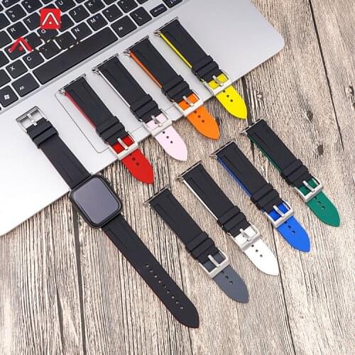 Silicone Sport Strap for Apple Watch iwatch 6 5 4 3 2 SE 38mm 42mm 40mm 44mm Soft Double Color Men Women Replacement Wrist Band