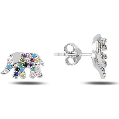 Silver Elephant Earrings