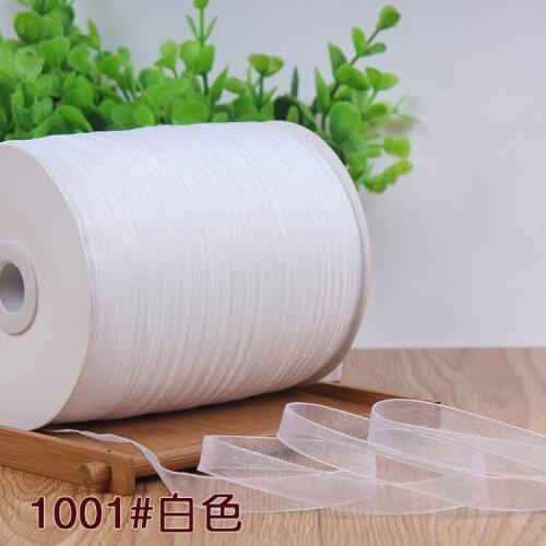 Chiffon 1cm White Silk Organza Polyester Ribbon For Sewing Wedding Party Decoration Webbing Crafts Gift Packing Belt (10 Meters)