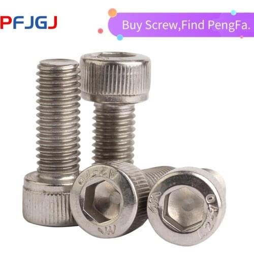 Peng Fa M4-M12 DIN912 304 Stainless Steel Hexagon Socket Head Cap Screws Hex Socket Screw Metric Bike Screw