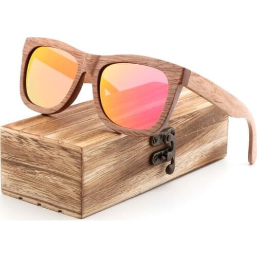 2019 Retro sunglasses men polarized Brand Designer Handmade Wood glasses Blue beach mirror Women outdoor sunglasses UV400