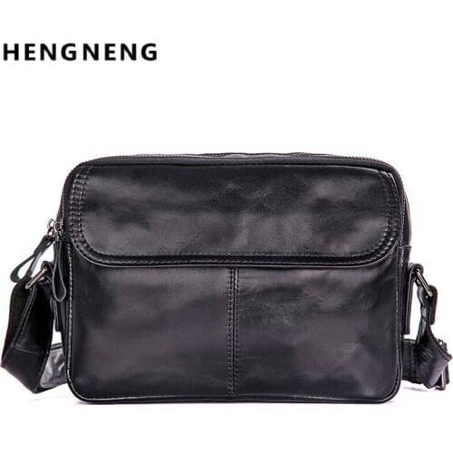 Mens Flap Bag Genuine Leather Crossbody Bags For Men Messenger Bag Men Leather Designer Mens Shoulder Bags Male Handbag