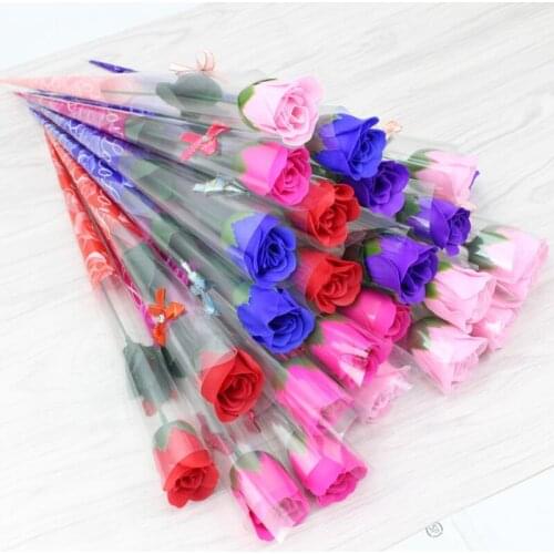 Wedding Favors Valentines Gift Mothers Day Gifts Rose Flower Handmade Soap Crystal Rose Soap Flower LX8543