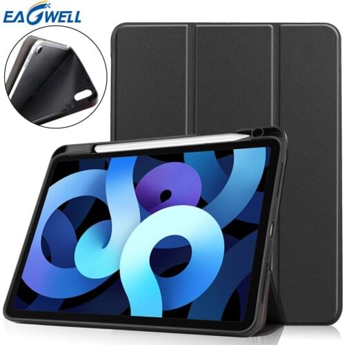 With Pen Holder Tri-folding Smart Case for iPad Pro 12.9 2021 2020 2018 Air 4 2020 Magnetic Shell for iPad Pro 11 2021 2020 2018