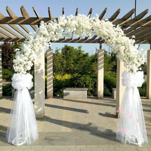 Exellent wedding Centerpiece Metal Wedding Arch Door Hanging Garland Flower Stands with Cherry blossoms For Wedding Event Decor