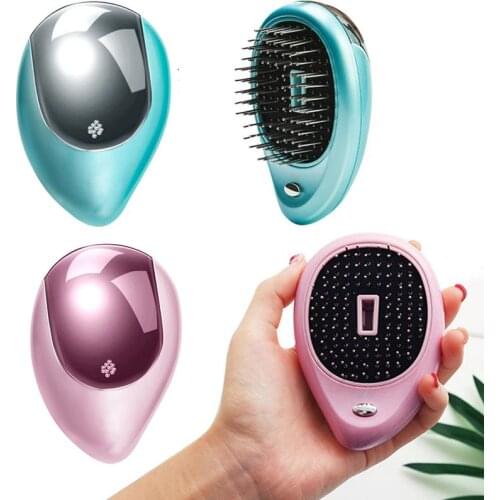 High Quality Hot Sale Magic Portable Electric Ionic Hairbrush Mini Ion Vibration Hair Brush Comb Head Massager For Styling 40