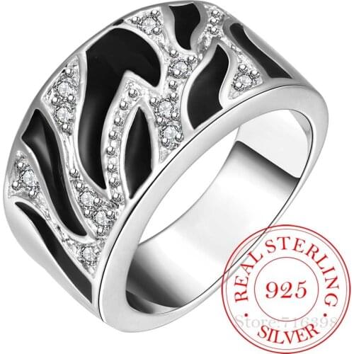 High-quality 925 Sterling Silver Rings for Women Men Female Double Cross Cz Crystal Infinity Ring Bague Argent 925 Anillos Mujer