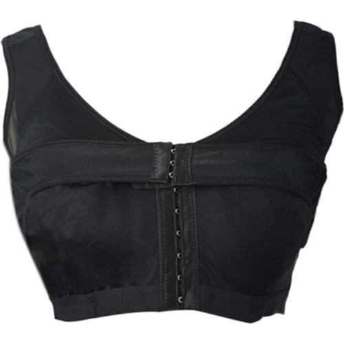 Womens Post-Surgery Front Closure Bra Posture Corrector Shaper Crop Top Compression Underwear with Breast Support Band