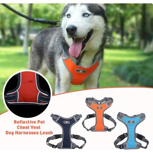 Medium Large Dog Harness Vest Breathable No Pull Dog Training Harness Adjustable Reflective Pet Harnesses For Pitbull Labrador